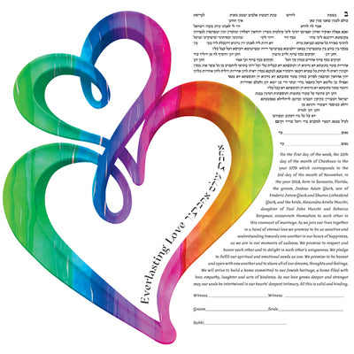 Heart To Heart Ketubah by Ruth Rudin