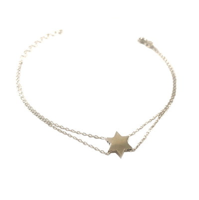 Star of David Two-Chain Bracelet in Sterling