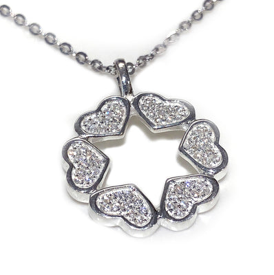 Sterling Star of David Heart Pendant Necklace