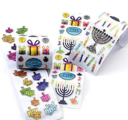 Prismatic Hanukkah Sticker Rolls - Set of 4