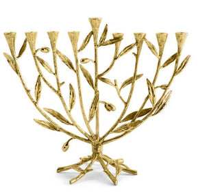 Gold Olive Branch Menorah