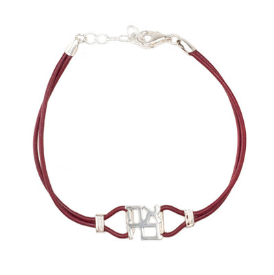 Ahava (LOVE) Sterling and Leather Bracelet