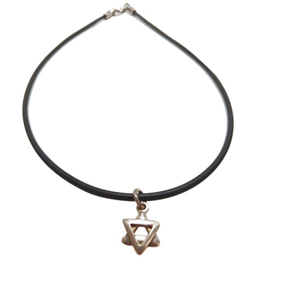 Small Heavy Star of David on Cord Necklace by David Heston