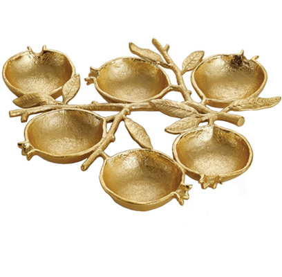 Gold Pomegranate Seder Plate by Michael Aram