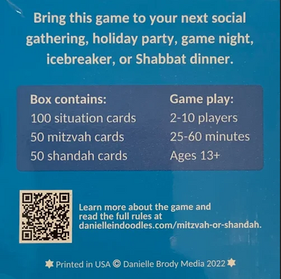Mitzvah or Shandah Conversation Card Game