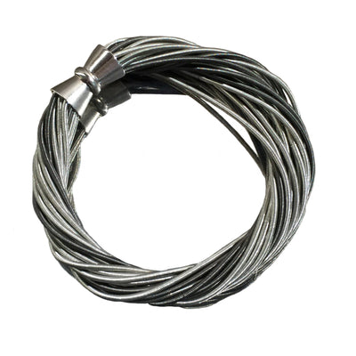 Black and Silver Piano Wire Twist Bracelet