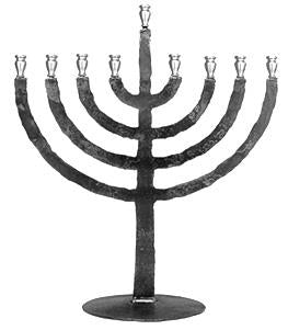 Large Iron Flame Menorah by Blackthorne Forge