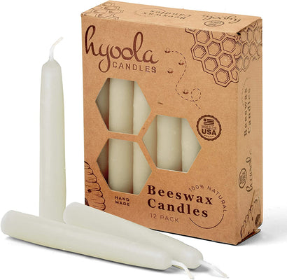 4" White Beeswax Candles 12pk
