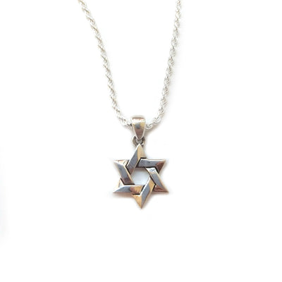 Woven Star of David Necklace, 3/4"