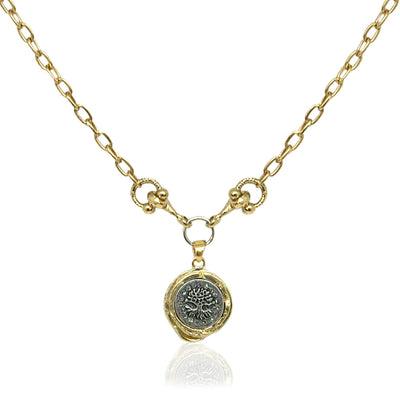 Gold Mini Guna Wax Seal Horsebit Necklace