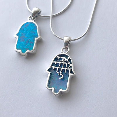 Ani L'Dodi Sterling and Opal Hamsa Necklace - The Weitzman Museum Store - 7-847384016661