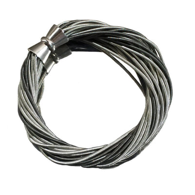 Black and Silver Piano Wire Twist Bracelet - The Weitzman Museum Store - 596