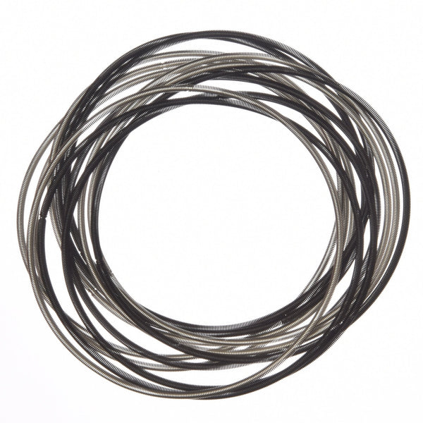 Black & Silver Unbound Piano Wire Bracelet - The Weitzman Museum Store - 574