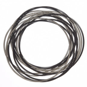 Black & Silver Unbound Piano Wire Bracelet - The Weitzman Museum Store - 574