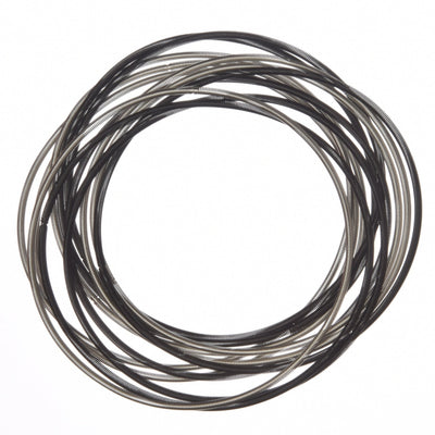 Black & Silver Unbound Piano Wire Bracelet - The Weitzman Museum Store - 574