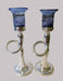 Blue Glass and Sterling Silver Loop Shabbat Candle Holders - The Weitzman Museum Store - 7 - 847384014984