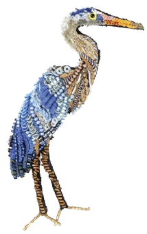 Blue Heron Brooch