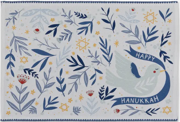 Hanukkah Dove Printed Placemat