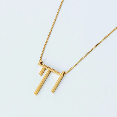 18K Gold Plated Stylized Chai Necklace