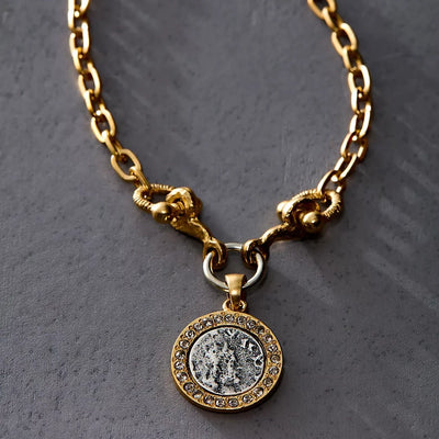 Gold Coin & Horsebit Mini Necklace