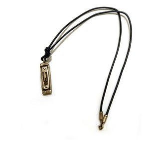 Mezuzah Pendant on Leather Cord by Emily Rosenfeld - The Weitzman Museum Store - MPL-1