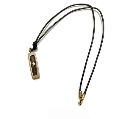Mezuzah Pendant on Leather Cord by Emily Rosenfeld - The Weitzman Museum Store - MPL-1