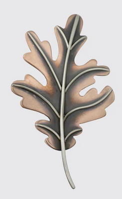 Small Copper and Silver Oak Leaf Pin