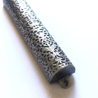 Renaissance Bible "Book - Binding" Mezuzah (Pewter) - The Weitzman Museum Store - 2 - 01