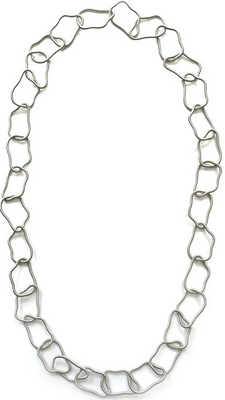 Long Silver Baroque Necklace