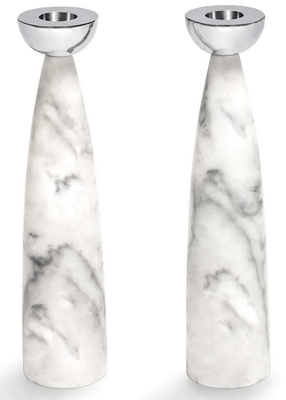 Silver Coluna Candleholders - The Weitzman Museum Store - COL - CDS2 - 37N