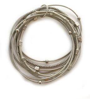 Silver Multi Strand Piano Wire Bracelet - The Weitzman Museum Store - 575SIL