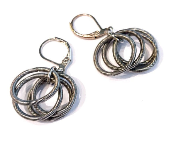Silver Ring Piano Wire Earrings - The Weitzman Museum Store - 256