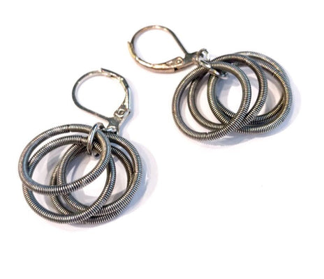 Silver Ring Piano Wire Earrings - The Weitzman Museum Store - 256