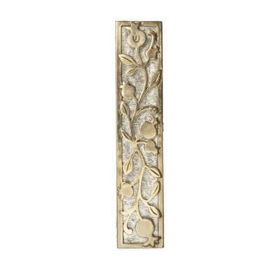 Silver w/Gold Pomegranate Mezuzah - The Weitzman Museum Store - MEZ217B
