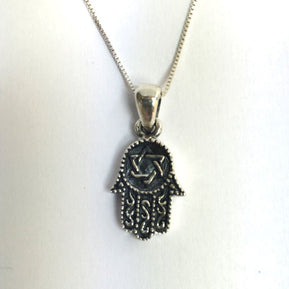 small hamsah with star of david pendant - The Weitzman Museum Store - 89524