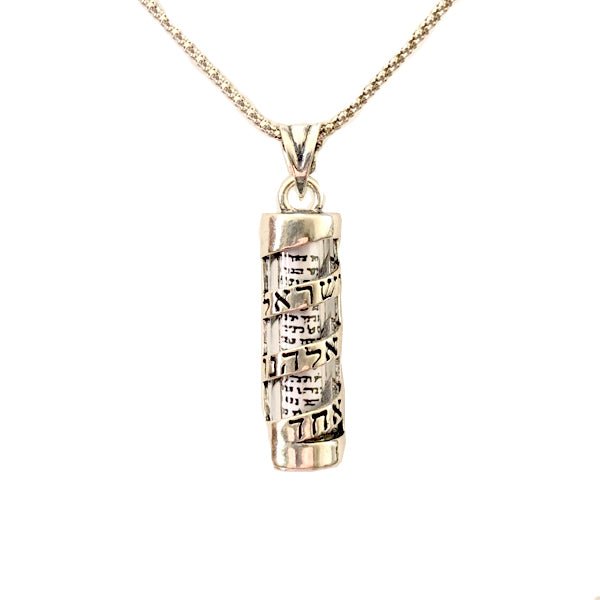 Sterling Spiral Mezuzah Necklace - The Weitzman Museum Store - 8B8792