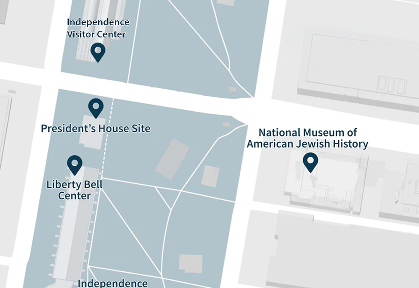 Map of The Weitzman Museum at 5th & Market St in Philadelphia